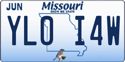 MO license plate YL0I4W