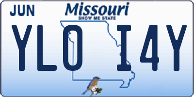 MO license plate YL0I4Y