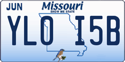 MO license plate YL0I5B
