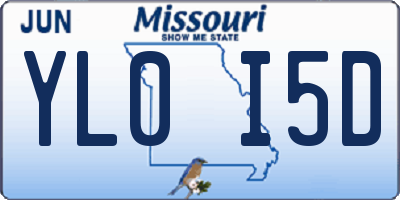 MO license plate YL0I5D