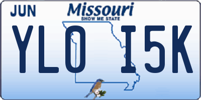 MO license plate YL0I5K