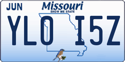 MO license plate YL0I5Z
