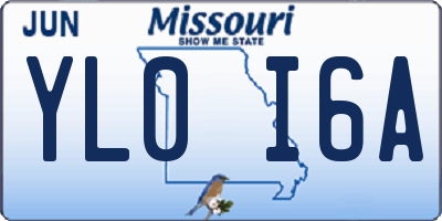 MO license plate YL0I6A