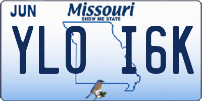 MO license plate YL0I6K