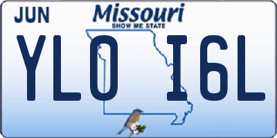 MO license plate YL0I6L