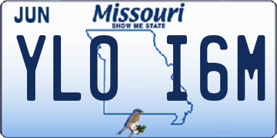 MO license plate YL0I6M