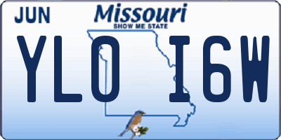 MO license plate YL0I6W