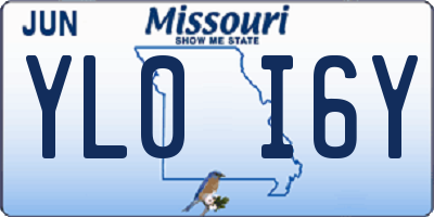 MO license plate YL0I6Y