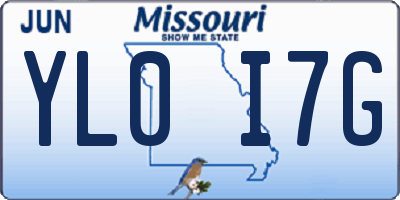 MO license plate YL0I7G