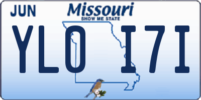 MO license plate YL0I7I