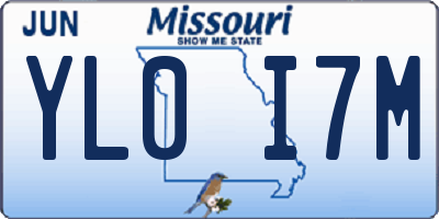 MO license plate YL0I7M