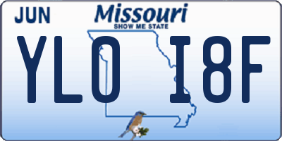 MO license plate YL0I8F