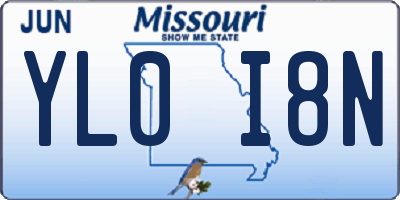 MO license plate YL0I8N