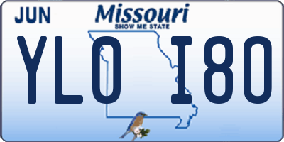 MO license plate YL0I8O