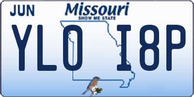 MO license plate YL0I8P
