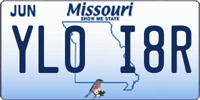 MO license plate YL0I8R
