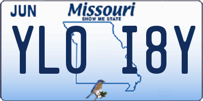 MO license plate YL0I8Y