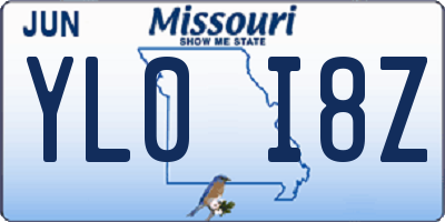 MO license plate YL0I8Z