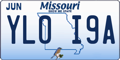 MO license plate YL0I9A