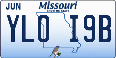 MO license plate YL0I9B