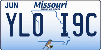 MO license plate YL0I9C
