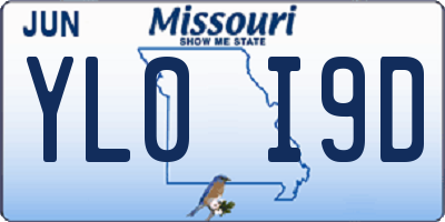 MO license plate YL0I9D