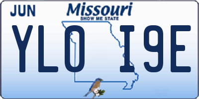 MO license plate YL0I9E
