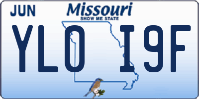 MO license plate YL0I9F