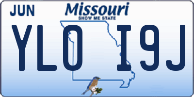 MO license plate YL0I9J