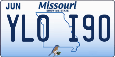 MO license plate YL0I9O