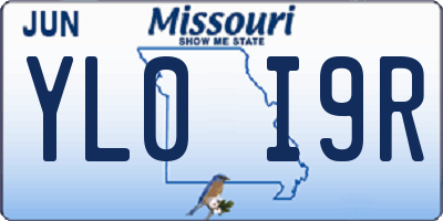 MO license plate YL0I9R