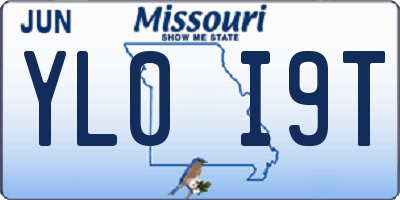 MO license plate YL0I9T