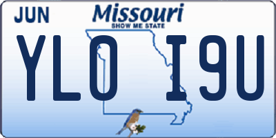 MO license plate YL0I9U