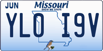 MO license plate YL0I9V