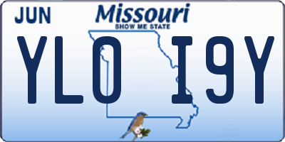 MO license plate YL0I9Y