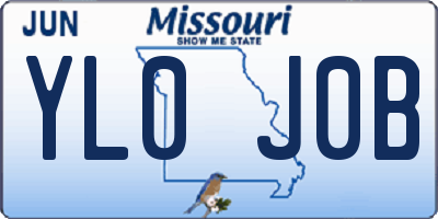MO license plate YL0J0B