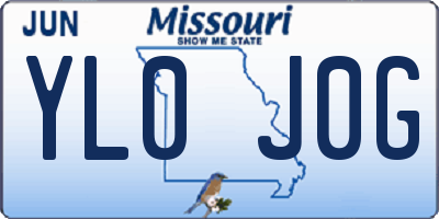 MO license plate YL0J0G