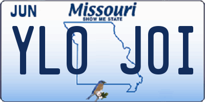 MO license plate YL0J0I