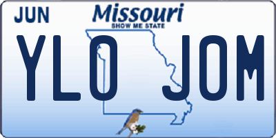 MO license plate YL0J0M