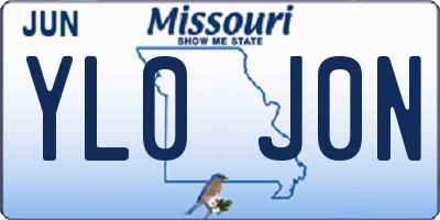 MO license plate YL0J0N
