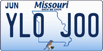 MO license plate YL0J0O