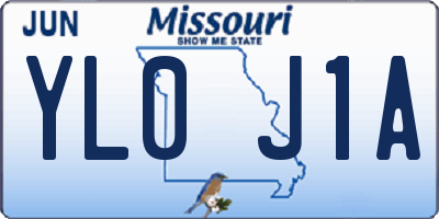 MO license plate YL0J1A