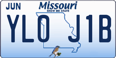 MO license plate YL0J1B