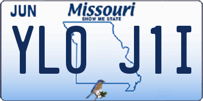 MO license plate YL0J1I