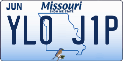 MO license plate YL0J1P