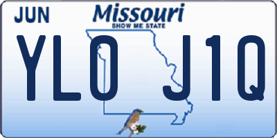 MO license plate YL0J1Q
