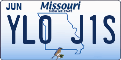 MO license plate YL0J1S