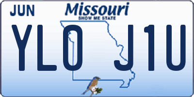 MO license plate YL0J1U