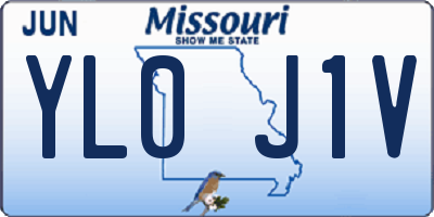 MO license plate YL0J1V