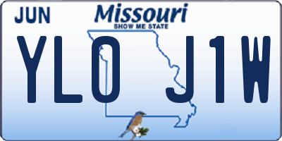 MO license plate YL0J1W